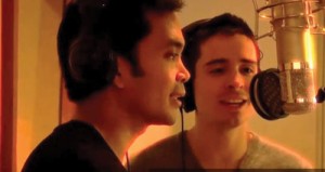 Broadway stars rock on with “It Gets Better,” a YouTube video in the style of “We Are the World.” Here: Jose Llana (Rent, spelling Bee, The King and I) and Matt Doyle (Spring Awakening, Bye Bye Birdie)