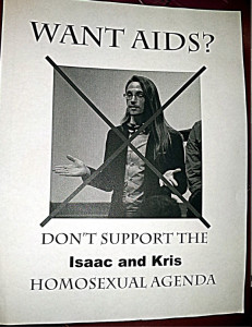 A campaign poster at the UH-Downtown campus reveals a students HIV status.