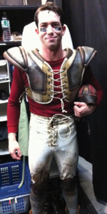 Slinger backstage in Billy Elliot