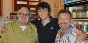 Ryan with his “aunties”: Doug Scott (l) and Neil Sackheim (r).