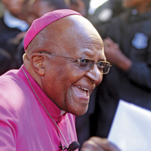 Major ally: Archbishop Desmond Tutu says, “I would not worship a God who is homophobic, and that is how deeply I feel about this.” AP photo by Schalk van Zuydam. 