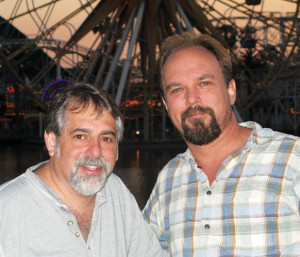 Jeff Rizzo (l) and Eric Andrist (his partner of 33 years) at Disney’s California adventure in Anaheim, California.