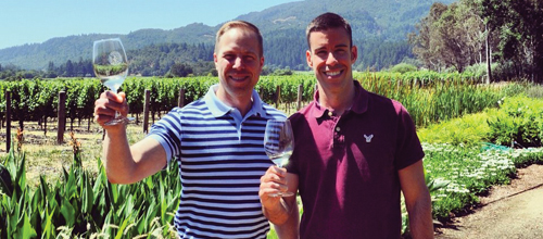 Ian Eastveld (l) and Ryan Levy in their Mendoza, Argentina, vineyard. 