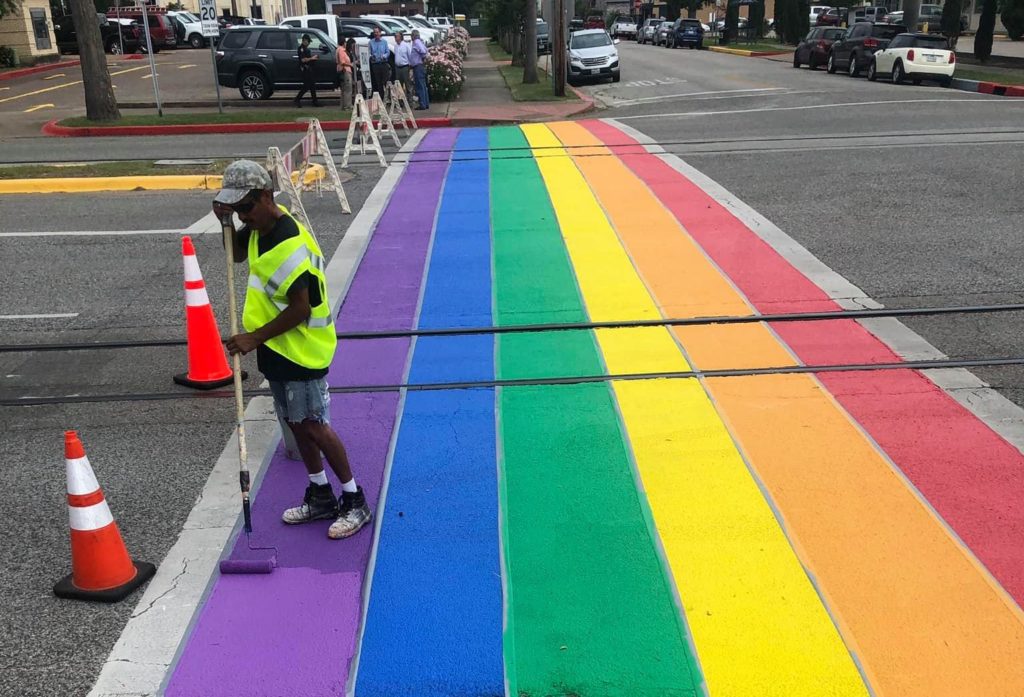 Galveston’s Rainbow Crosswalk Completed in Time for Pride Weekend